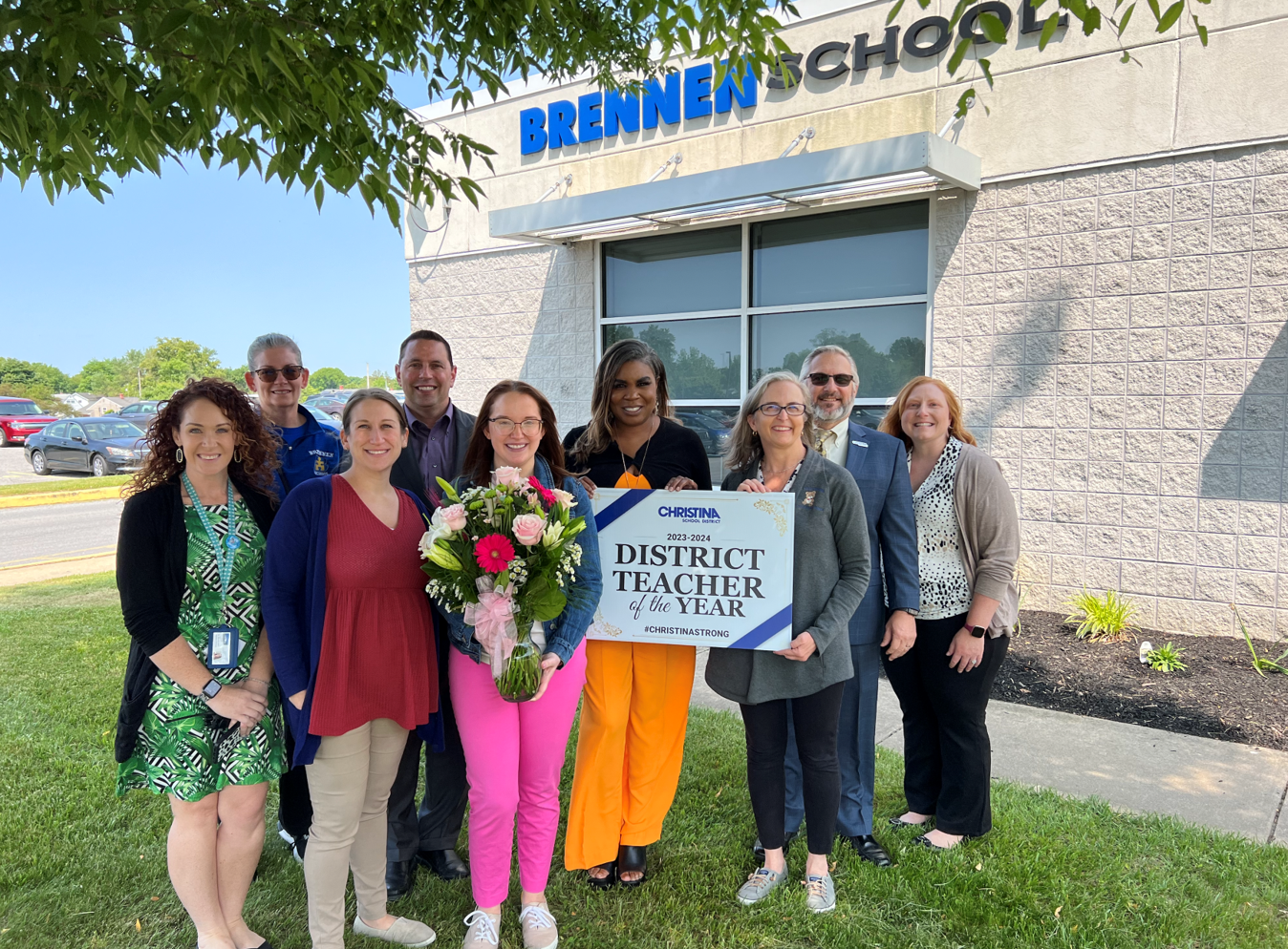 Christina School District's 2023-2024 Teacher of the Year with Administration